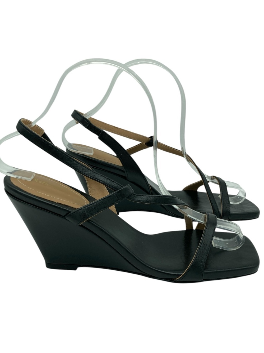 NWT & Other Stories Square Toe Leather Wedge Sandals